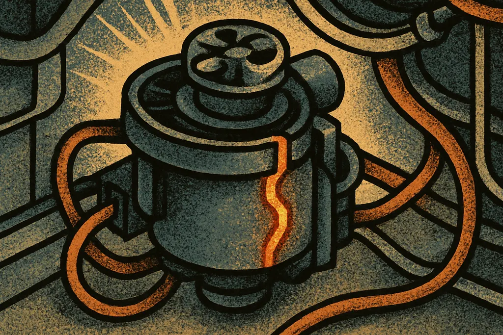 A close-up cartoon scene showing the underside interior of an LG dishwasher with