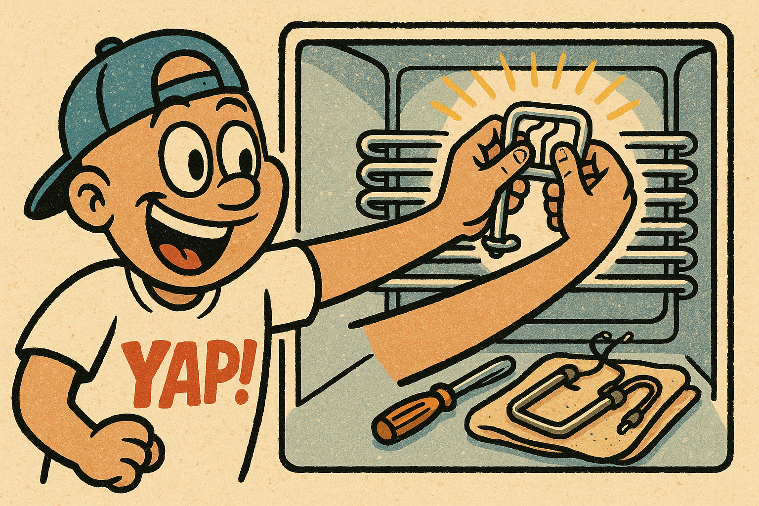 An action scene showing a pair of hands confidently snapping a brand-new defrost