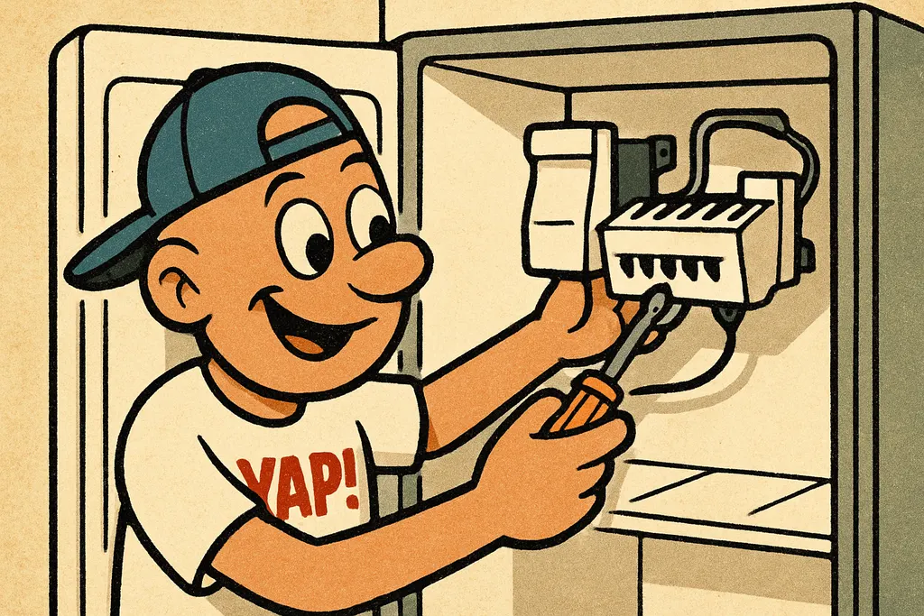 YAP Dude confidently installing a brand-new Samsung ice maker assembly into the 