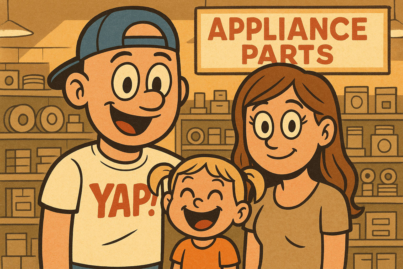 The YAP Dude welcoming customers at the shop counter