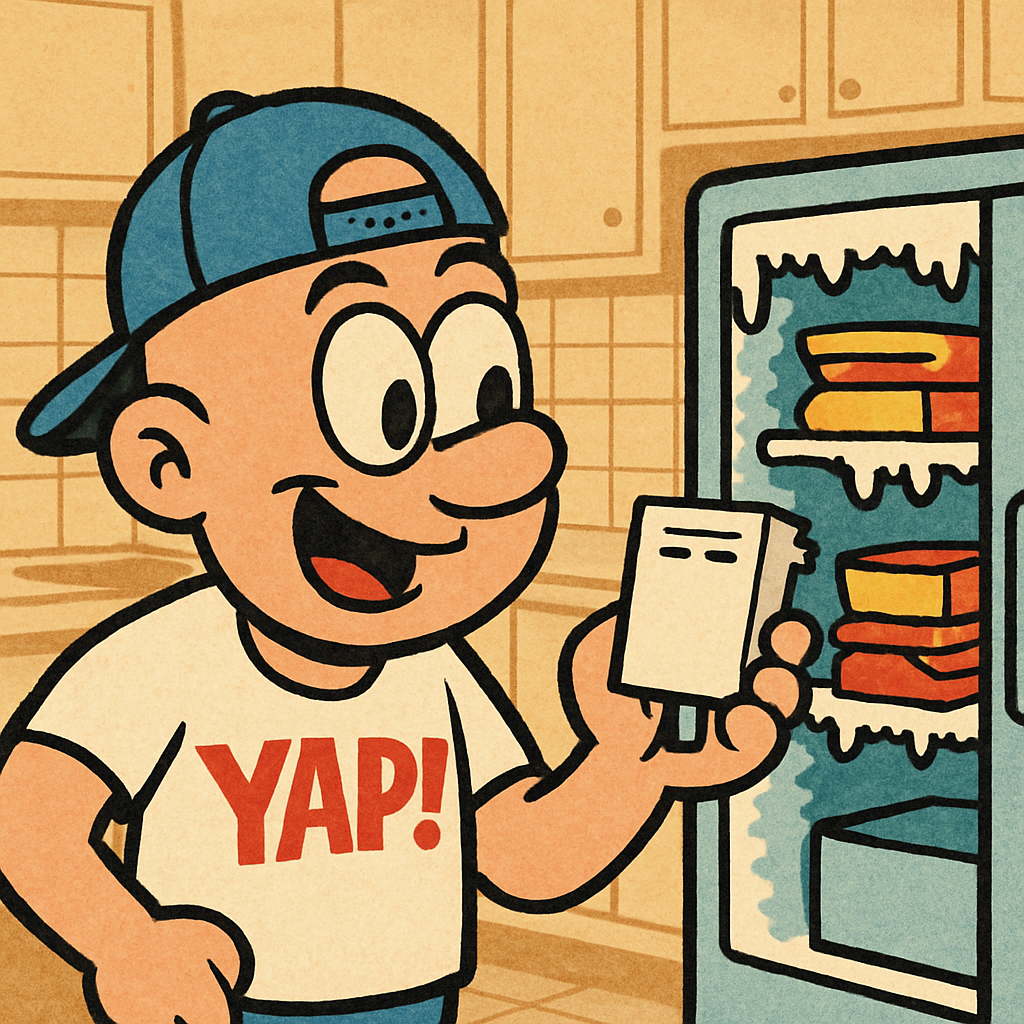 YAP Dude working on a freezer