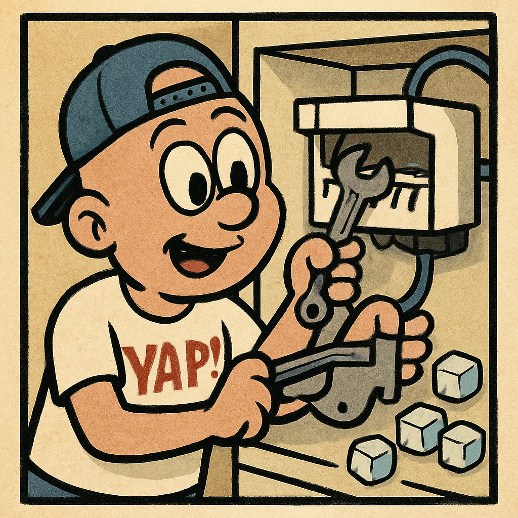 YAP Dude installing an ice maker