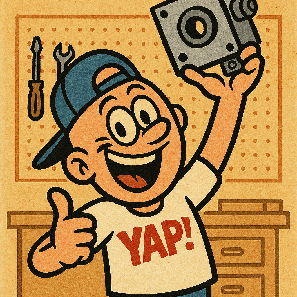 YAP Dude holding the right part